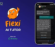 CK-12 Flexi AI Tutor promotional banner showing the orange mascot next to a smartphone displaying a WhatsApp chat interface explaining photosynthesis.